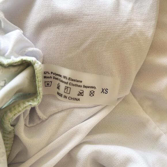 Unbranded Green Floral Open Back One Piece Swimsuit Women's XS - Picture 4 of 5